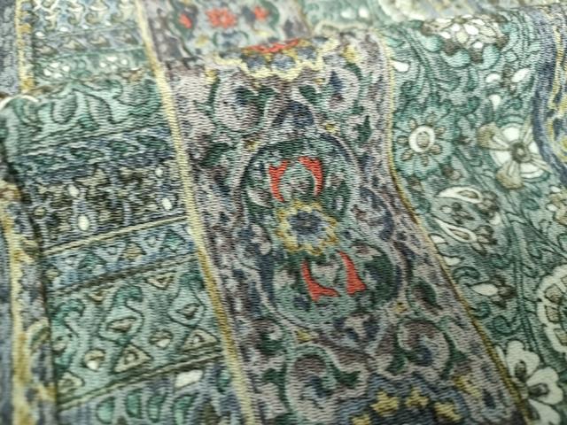 平和屋着物○上質な小紋 更紗花間道 鬼しぼ縮緬 正絹 逸品