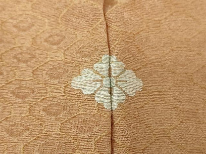 平和屋着物●上質な色無地　蜀江地紋　紫染色　正絹　逸品　DAAZ0980ps