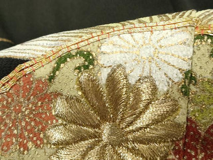 平和屋着物■豪華黒留袖 駒刺繍 地紙枝松花文 金銀彩 正絹 逸品 DAAZ1057qa