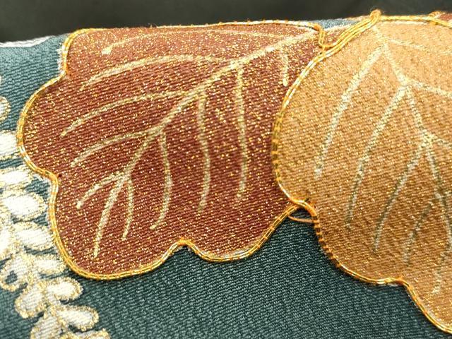 平和屋着物■豪華黒留袖　駒刺繍　枝葉藤花房文　桐　金彩　正絹　逸品　DAAZ1154qa