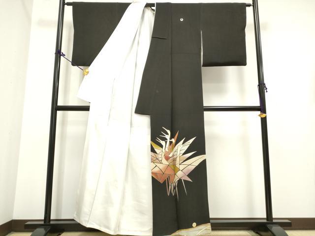 平和屋着物■豪華黒留袖 流水飛鶴文 金彩 正絹 逸品 DAAZ1201qa