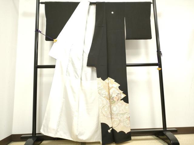 平和屋着物■豪華黒留袖 駒刺繍 天井正倉院花文 金彩 正絹 逸品 DAAZ1210qa