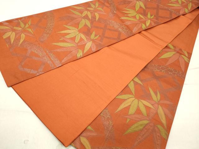 平和屋着物◎六通柄袋帯　笹竹文　正絹　逸品　DAAZ1240qa