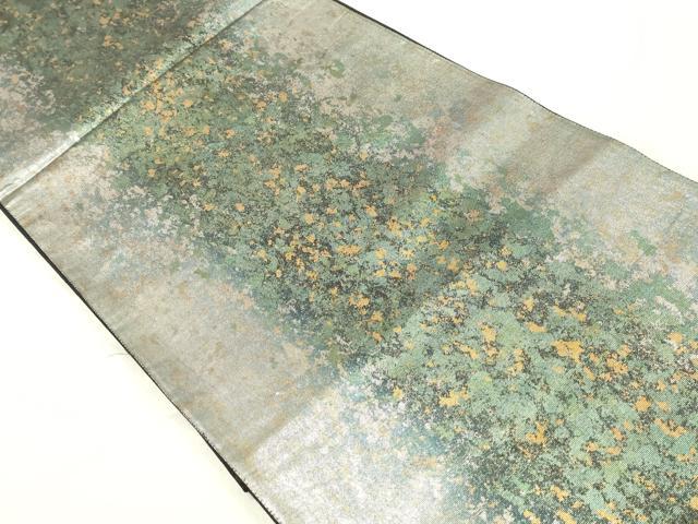平和屋着物◎六通柄袋帯　霞文　引箔　正絹　逸品　DAAZ1261qa