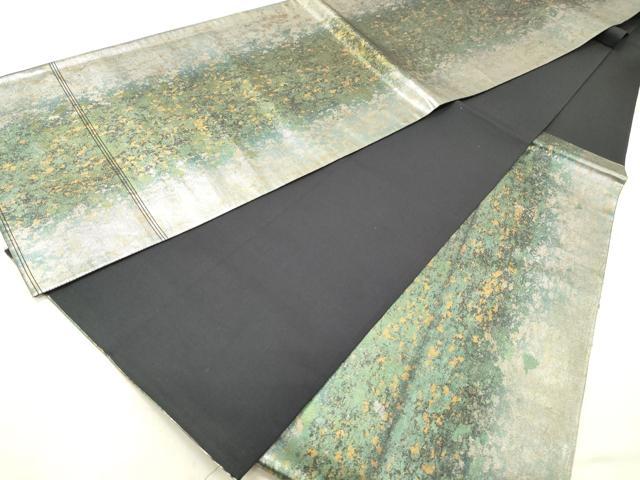 平和屋着物◎六通柄袋帯　霞文　引箔　正絹　逸品　DAAZ1261qa