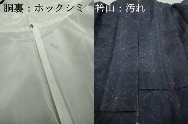 平和屋着物■上質な紬 麻の葉文 正絹 逸品 DAAZ1374qa