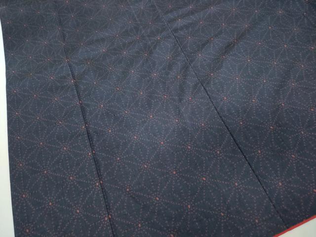 平和屋着物■上質な紬 麻の葉文 正絹 逸品 DAAZ1374qa