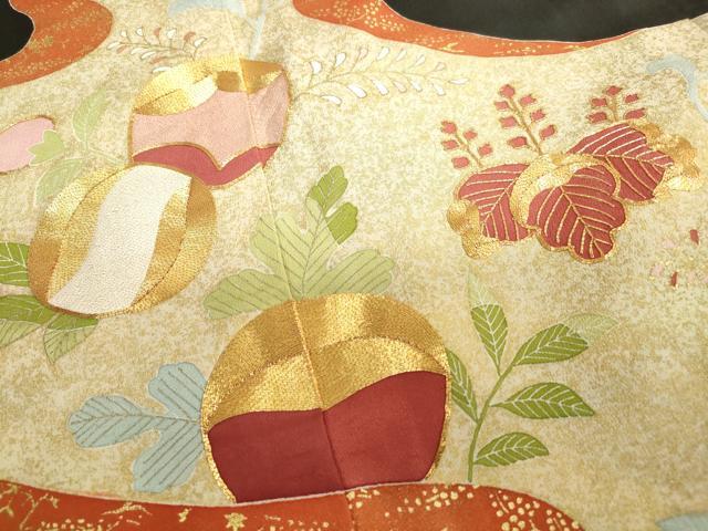 平和屋着物□豪華黒留袖 駒刺繍 花鳥桐文 金彩 正絹 逸品 DAAZ1413qa