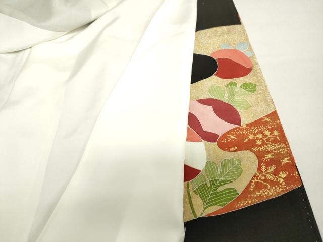 平和屋着物□豪華黒留袖 駒刺繍 花鳥桐文 金彩 正絹 逸品 DAAZ1413qa