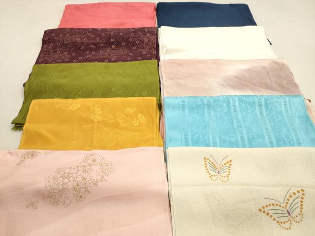 平和屋着物★和装小物　帯揚げ10枚セット　正絹　逸品　DAAZ1609xg