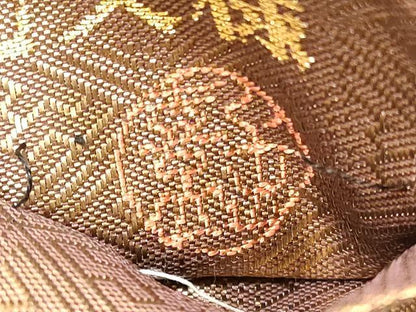 平和屋着物◎六通柄袋帯 陽襴佳樹花文様 金糸 上出喜山 正絹 逸品 DAAZ1747xg