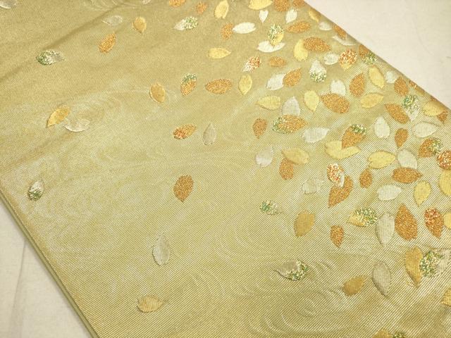 A 148六通帯 多彩金銀糸　美品 名品 幾何学 横段縞金糸 着物 A 148六通帯 多彩金銀糸 美品 名品 幾何学 横段縞