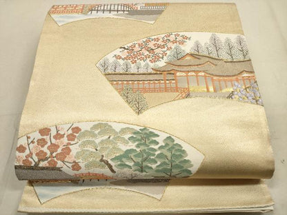 平和屋着物◎西陣 六通柄袋帯 唐織 平安蒔絵 九百錦 金糸 正絹 逸品 DAAZ1766xg