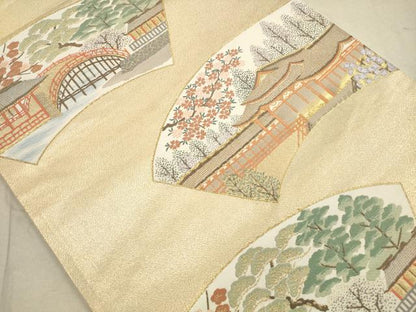 平和屋着物◎西陣 六通柄袋帯 唐織 平安蒔絵 九百錦 金糸 正絹 逸品 DAAZ1766xg