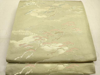 平和屋着物◎六通柄袋帯 枝松文 金糸 正絹 逸品 DAAZ1781xg