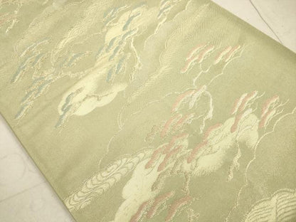 平和屋着物◎六通柄袋帯 枝松文 金糸 正絹 逸品 DAAZ1781xg