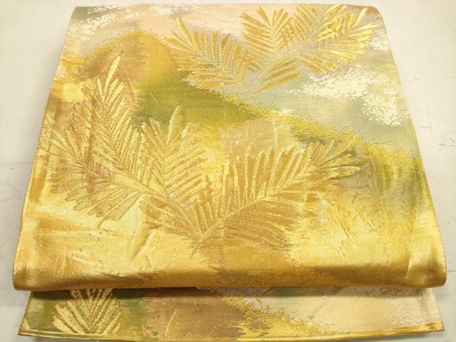 平和屋着物◎六通柄袋帯 枝松文 金糸 引箔 正絹 逸品 DAAZ1784xg