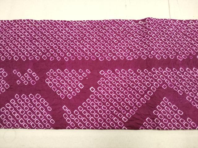 平和屋着物◎九寸名古屋帯 総絞り 幾何学文 正絹 逸品 DAAZ1812xg