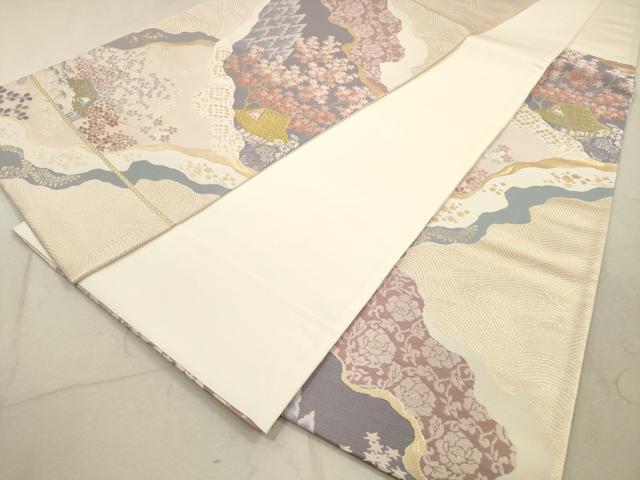 平和屋着物◎六通柄袋帯 道長文 洛西春秋抄柄袋帯 道長文 洛西春秋抄 金糸 正絹 逸品 DAAZ1819xg