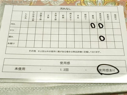 平和屋着物◎六通柄袋帯　鏡裏花鳥文　金銀糸　正絹　逸品　DAAZ1899xg