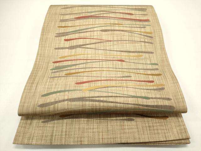 平和屋着物◎六通柄袋帯　抽象文　正絹　逸品　DAAZ1905xg