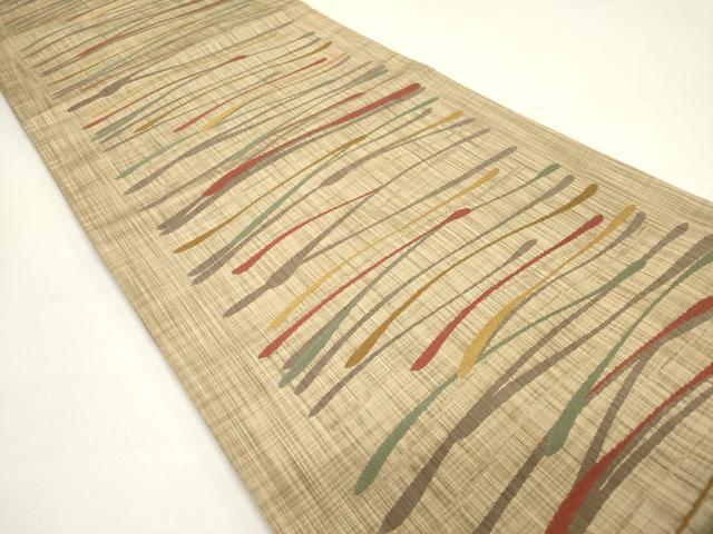 平和屋着物◎六通柄袋帯　抽象文　正絹　逸品　DAAZ1905xg