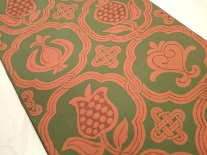平和屋着物◎六通柄　本袋帯　抽象花文　正絹　逸品　DAAZ1907xg