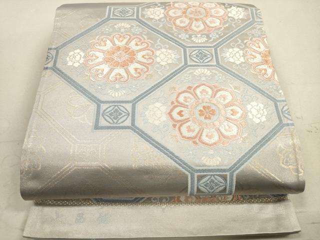 平和屋着物◎六通柄袋帯　唐織　蜀江花文　金糸　正絹　逸品　DAAZ1910xg