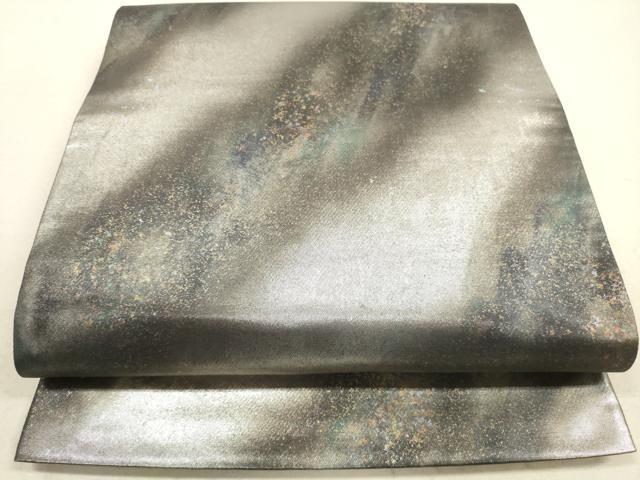 平和屋着物◎六通柄袋帯　霞文　引箔　正絹　逸品　DAAZ1915xg
