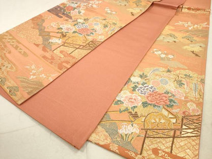 平和屋着物◎六通柄袋帯　唐織　花車文　金銀糸　正絹　逸品　DAAZ1925xg