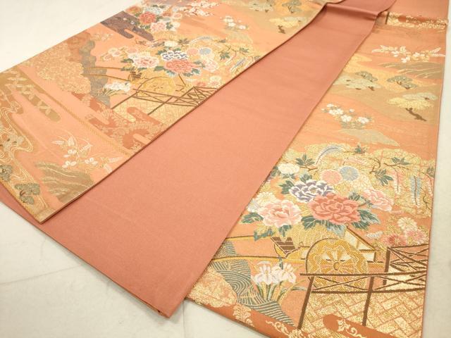 平和屋着物◎六通柄袋帯　唐織　花車文　金銀糸　正絹　逸品　DAAZ1925xg