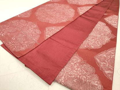 平和屋着物◎六通柄袋帯　鳳凰花文　銀糸　正絹　逸品　DAAZ1931xg