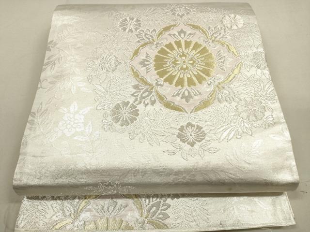 平和屋着物◎六通柄袋帯 草花文 金銀糸 DAAZ1951xg