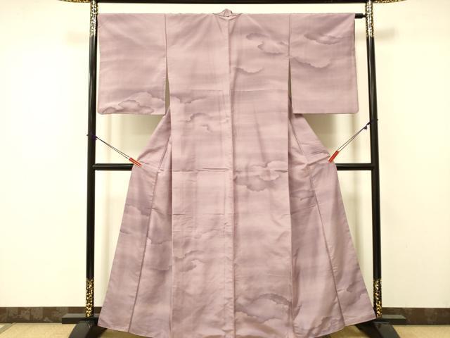 平和屋着物■上質な小紋　紬地　雲文　暈し染め　正絹　逸品　DAAZ2015op