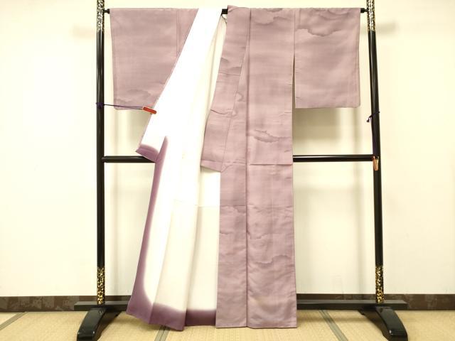 平和屋着物■上質な小紋　紬地　雲文　暈し染め　正絹　逸品　DAAZ2015op