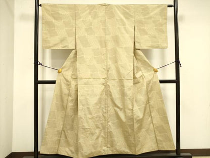 平和屋着物■上質な紬　瓦文　正絹　逸品　DAAZ2146op