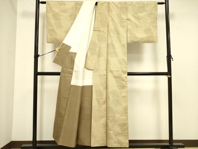 平和屋着物■上質な紬　瓦文　正絹　逸品　DAAZ2146op