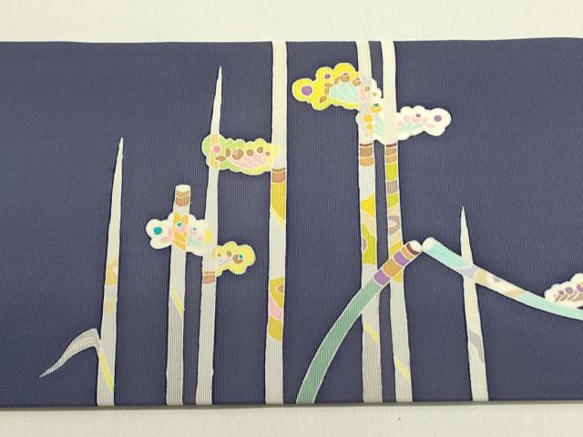 平和屋着物●本加賀友禅作家　中町博志　塩瀬　九寸名古屋帯　枝花　正絹　逸品　DAAZ2191op