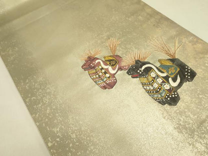 平和屋着物●太鼓柄袋帯 八幡駒 金糸 引箔 正絹 逸品 DAAZ2209op
