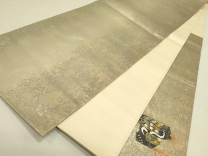 平和屋着物●太鼓柄袋帯 八幡駒 金糸 引箔 正絹 逸品 DAAZ2209op