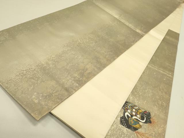 平和屋着物●太鼓柄袋帯 八幡駒 金糸 引箔 正絹 逸品 DAAZ2209op
