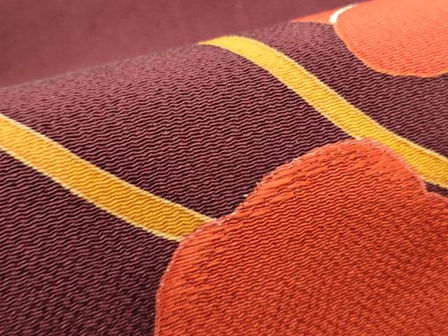 平和屋着物●九寸名古屋帯　刺繍　枝梅　金糸　鬼しぼ縮緬　正絹　逸品　DAAZ2211op
