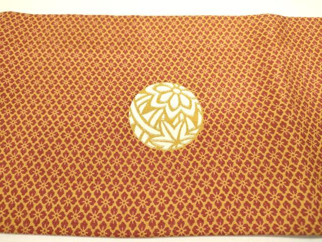 平和屋着物●九寸名古屋帯　パッチワーク　桜毬文　金彩　正絹　逸品　DAAZ2246op