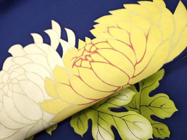 平和屋着物●塩瀬 九寸名古屋帯 菊 正絹 逸品 DAAZ2252op