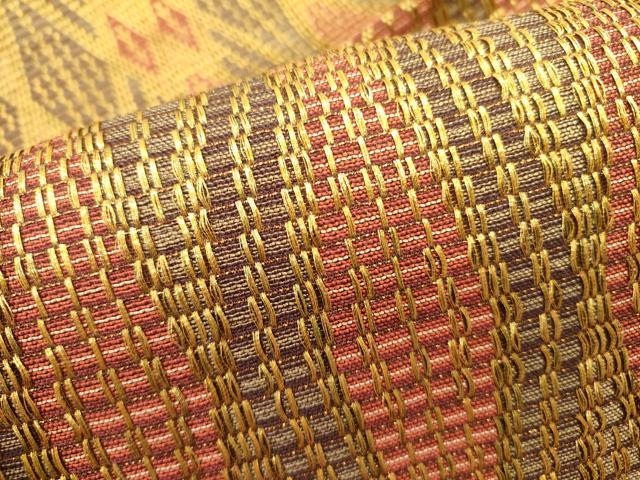 平和屋着物●八寸名古屋帯　抽象文様　金糸　正絹　逸品　DAAZ2285op