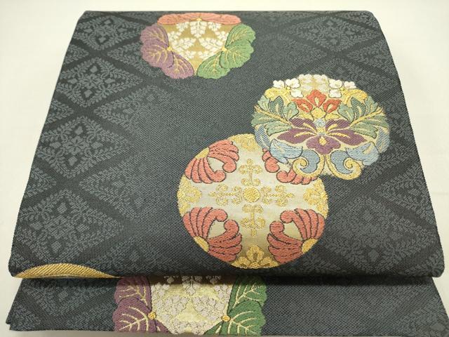 平和屋着物▽六通柄袋帯 スリーシーズン 春夏秋 唐織 舞衣 金糸 正絹 逸品 DAAZ2297op
