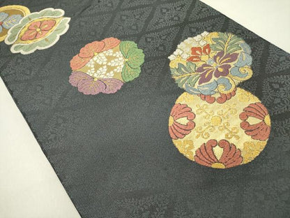 平和屋着物▽六通柄袋帯 スリーシーズン 春夏秋 唐織 舞衣 金糸 正絹 逸品 DAAZ2297op