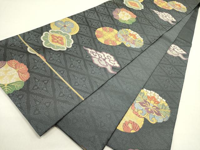 平和屋着物▽六通柄袋帯 スリーシーズン 春夏秋 唐織 舞衣 金糸 正絹 逸品 DAAZ2297op