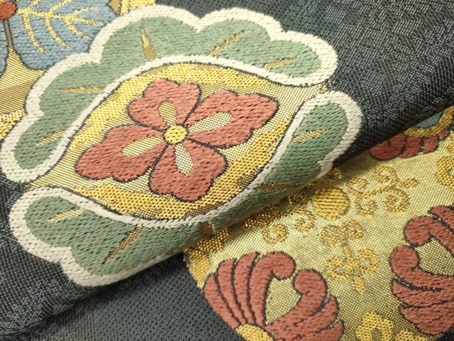 平和屋着物▽六通柄袋帯 スリーシーズン 春夏秋 唐織 舞衣 金糸 正絹 逸品 DAAZ2297op