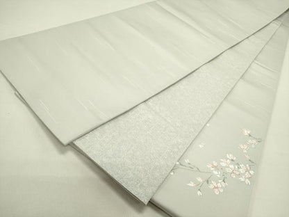 平和屋着物●太鼓柄袋帯 唐織 枝桜 金糸 正絹 逸品 DAAZ2327op